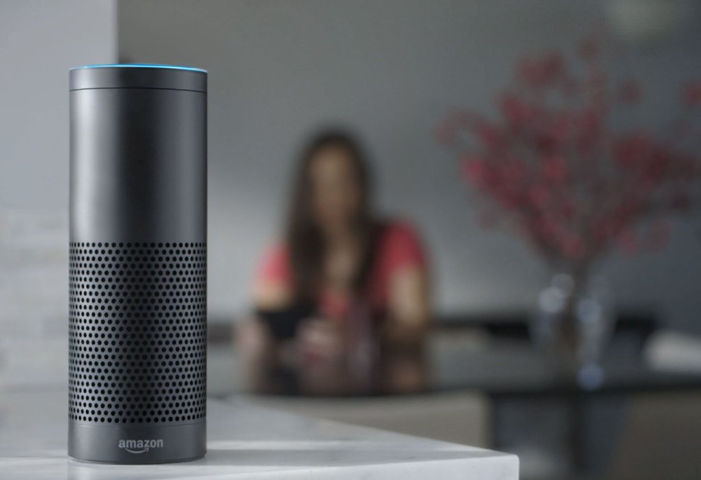 This product image provided by Amazon shows the Amazon Echo speaker. The biggest feature in Amazons Echo speaker is a voice-recognition system called Alexa that is designed to control Pandora, Amazon Music and Prime Music services as well as give information on news, weather and traffic. (Amazon via AP) NYBZ168